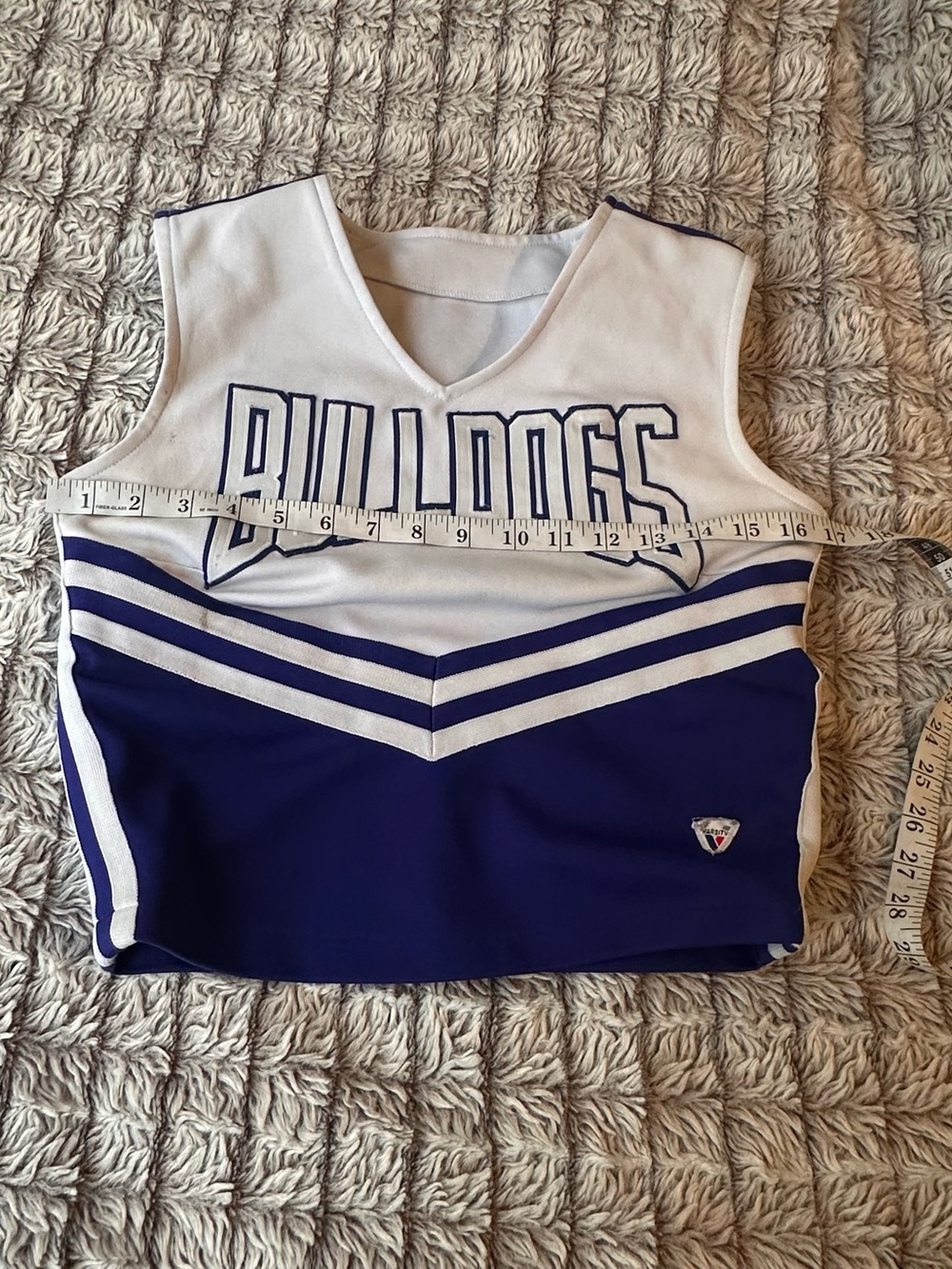Vintage Bulldog Varsity Cheerleading Top Size 36 Kids - Picture 2 of 10